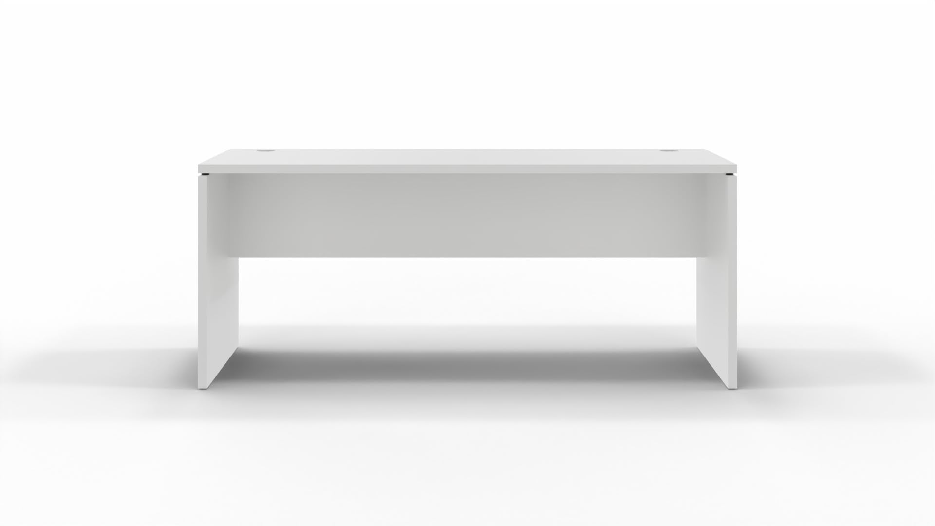 Spacio Escritorio de Madera H20, Mesa de Oficina para Ordenador con Pata de Panel, Tablero 30mm (Blanco, 160x80cm)