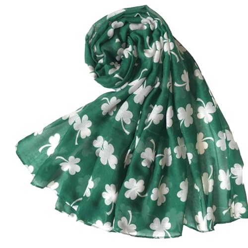 Mealah St Patricks-Day-Lightweight-Fashion-Scarf for Women - Green-Shamrock-Scarf for Parade Festivals Travel Party
