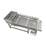 Yokoma 110V Linear Vibrating Screen Full Stainless Steel Industrial Vibrating Screen Electric Linear Screening Machine for Screening Powder Plastic Particles Grains with 12mm Screen 80W