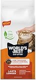 WORLD'S BEST CAT LITTER Low Tracking & Dust Control Multiple Cat Unscented 32-Pounds - Natural Ingredients, Quick Clumping, Flushable & Made in USA - Long-Lasting Odor Control & Easy Scooping