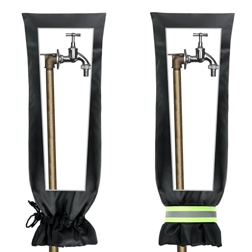 Outdoor Faucet Covers for Winter Freeze Protection 2 Pack Reusable Garden Faucet Cover Socks for Various Faucet Water Spigot Pipe Hose Bib,Waterproof Insulated Anti-Freeze Covers-XL