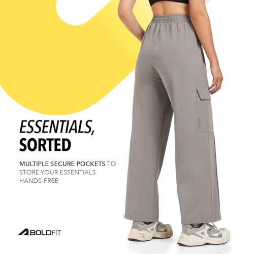 Image of Boldfit Cargo Pants for Woman High Waist Joggers with Adjustable Hem Toggle