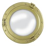 bullauge fenster kunststoff Sea - Club Bullaugenspiegel aus Aluminium im Antik-Messing-Look, Ø 17,5 / 28 cm