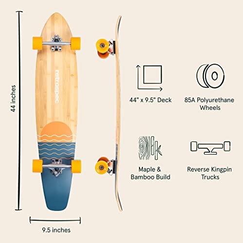 image for Retrospec Zed Longboard Skateboard Complete Cruiser | Bamboo & Canadia