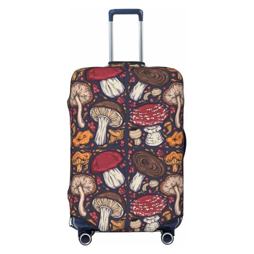 Forest Wild Mushroom For Travel Luggage Cover Suitcase Protector Fits 18-32 Inch Travel Luggage Protector Elastic Luggage Anti-Scratch Suitcase Cover