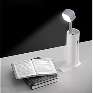 REMAXX 4 in 1 Portable LED Table Standing Lamp, Flashlght, Phone Holder With Emergency Power Bank | Rechargeable | Adjustable Height & Angle | Folding Design | Adjustable Light | Eye Protection | Travel Accessory (White)