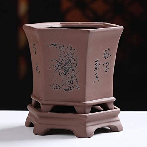 Pot de fleur en sable violet avec base pour eviter les fuites d'eau