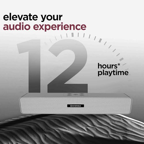 Image of Nu Republic Soundbar 20 Bluetooth Soundbar with X-Bass Technology, 52mm Dynamic Drivers, Upto 12 Hrs Playtime, 20 W Output, Aux /USB Port (5.0 Channel) (Silver)