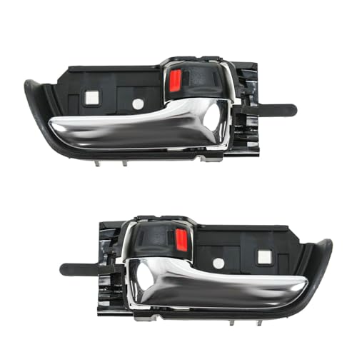 TRQ Chrome & Black Interior Inside Door Handle Pair Set of 2