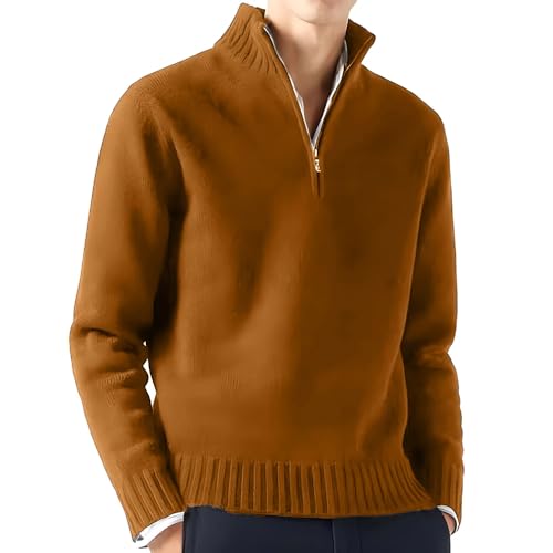 Dcvmvmn Winter Men's Slim Fit Zipper Collar Warm Sweater Casual Large Size Outdoor Warm Sweater4