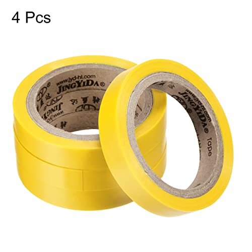 PATIKIL 26Ft Grip Finishing Tape, 4 Pack PVC Racquet Finishing Tapes Racket Accessories Sticky Seal for Tennis Badminton Yellow - Image 3