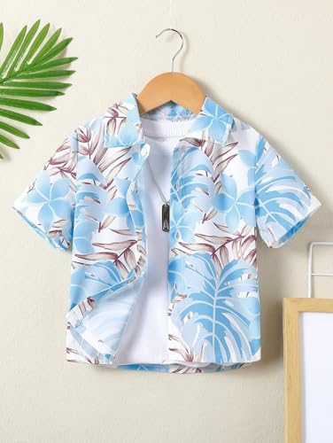 Image of URBAN OX Boys' Short Sleeve Casual Vacation Shirt | Fancy Summer Shirts for Boys | Regular Fit Summer Vacation Beach Shirt for Kids | Age 3-14 Years