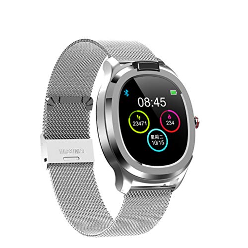 Frauen Männer Smartwatch mit Temperatur messen, IP68 Wasserdicht Sportuhr Smart Watch mit Schrittzähler, Pulsmesser,Blutdruckmessung, Fitness