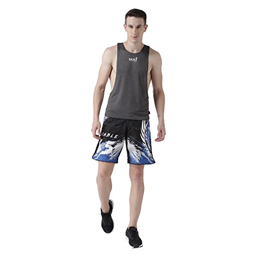 Image of USI UNIVERSAL MMA Shorts for Training & Kickboxing, 411HB Unbeatable Shorts Tuf Stretch Fighting Shorts for Martial Arts, Cage Fight, Muay Thai, BJJ, Boxing (M, Black /Blue)