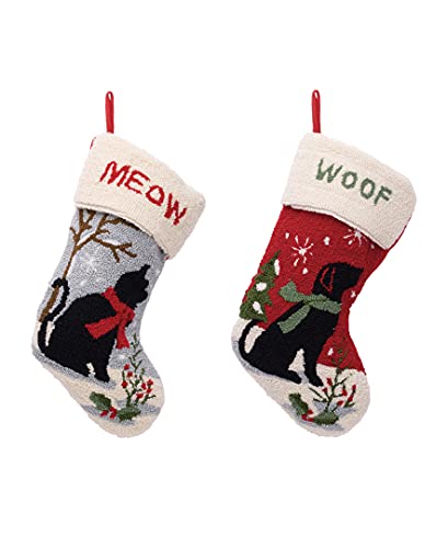 Chaussettes de Noël crochetées Glitzhome, suspension cheminée et déco de fête