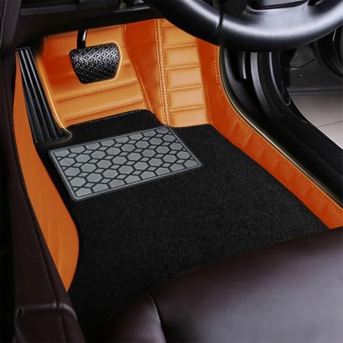 Image of Antiskid Premium 9D Car Mat Full Set for Vinfast VF 7 2026 | Luxury Leather Dual-Stitch Full Set 9D Car Floor Mat || 100% Waterproof ||Color: Tan Tan