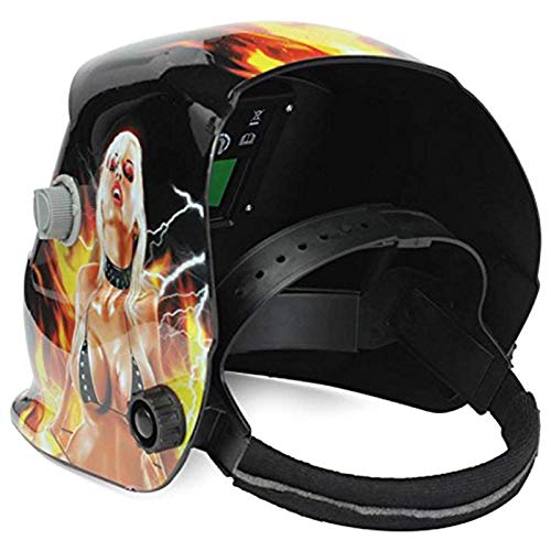 Mascara Soldar,Mascara De Soldar Máscara de soldadura de la capilla casco de soldadura automática solar (energía solar for la recarga) Protección de la cara