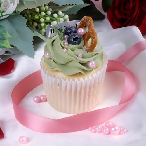 Image of Pink and Red Pearl Sprinkles for Cake Decorating Edible, Valentines Sprinkles with 4 Sizes Sugar 130g /4.6oz, Cupcake, Ice Cream, Donuts, Macaron Toppings Supplies (2mm, 4mm, 7mm, 1cm)
