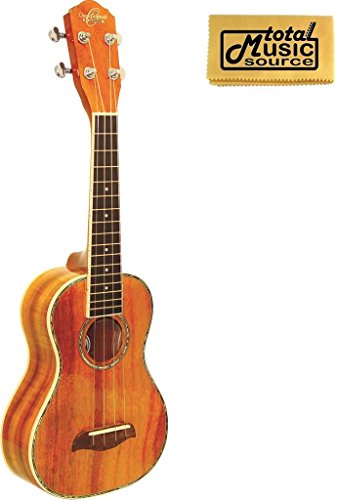 Oscar Schmidt OU5 Concert Ukulele, Koa Top,wTMS Polishing Cloth
