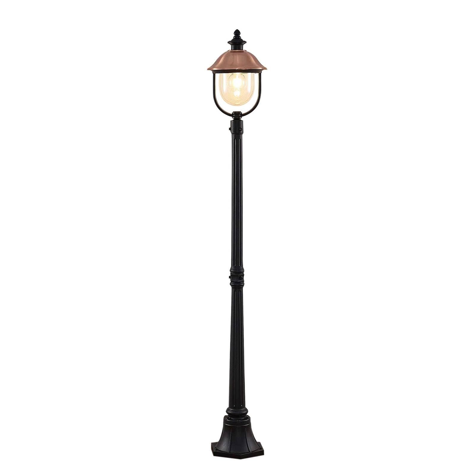 Lindby Black, Copper Post Light Clint Dimmable (Vintage, Antique) In Copper Made Of Aluminium (1 Light Source E27) From Pole Lantern