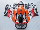 HUTAO Fairings for CBR1000RR 2004 2005 CBR1000 RR 04 05 Motorcycle Injection ABS Plastic Frames Fairing Kit Set (Orange Black) M134M