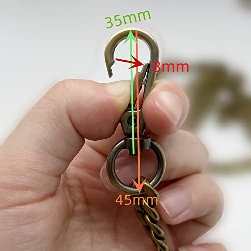 Image of Model Worker DIY Iron Flat Chain Strap Handbag Chains Purse Chain Straps Shoulder Cross Body Replacement Straps with Metal Buckles (55 inch, Bronze)