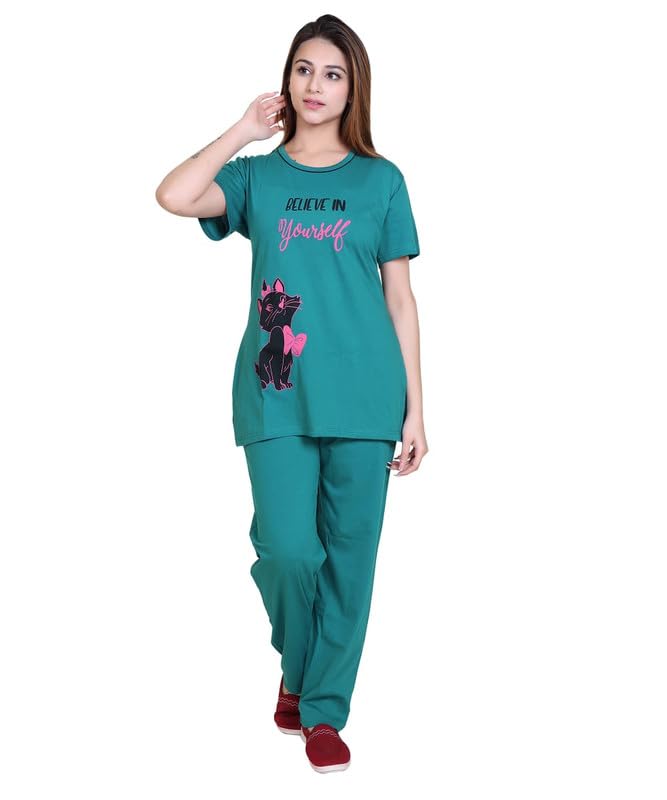 us trendz Cotton Night Suit for Women Girls | Women's Printed Cotton Night Suit Set Pyjama Set Sleepwear Nightwear Nightdress Loungewear-picture-35