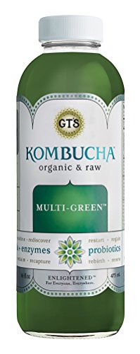 GT'S ENLIGHTENED KOMBUCHA Organic Raw Kombucha Tea, Multi-Green, 16.2 Ounce (Pack of 12)