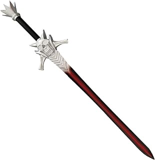 damdos Espada de espuma de fantasía de Halloween, rebelión roja sangre, espada de alta densidad de dos manos para cosplay, personaje Devil May Cry, color rojo oscuro, Rojo -, 108 cm