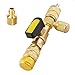 ThreeH Extracteur/installateur de noyau de valve HVAC Vanne de déconnexion en laiton SAE 1/4 et 5/16 double taille pour éviter les fuites de réfrigérant pour R12 R22 R410A