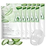 VENAMINE Korean Aloe Vera Hydro Soothing Face Masks, Moisturizing Sheet Mask for Sensitive Skin, 0.81 fl. oz (10 sheet)