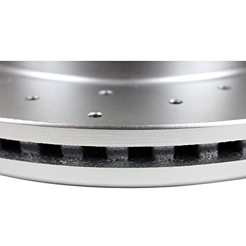 Image of Front (12.64 inch, 321mm) and Rear Drilled and Slotted Rotors Ceramic Brake Pads Replacement for 2010-2017 GMC Terrain 2010-2017 CHEVY Equinox