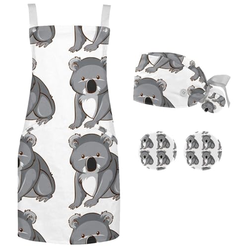 Tablier de cuisine réglable pour adulte résistant aux taches avec motif floral rouge