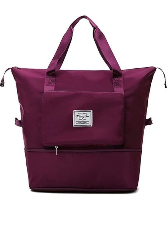 Travel Duffle Bags for Women, Duffle Bags for Women Luggage, Foldable Vanity Traveling Bag, Waterproof Handbag for Travel (Dark Purple)-image-19