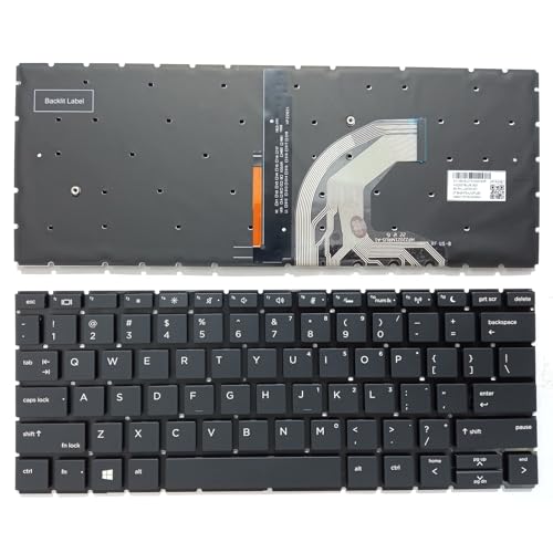 HP ProBook 430 G6 435 G7 ZHAN 66 Pro 13 G2 HSN-Q14C Q23C用USノートパソコンキーボード(Black US backlit)