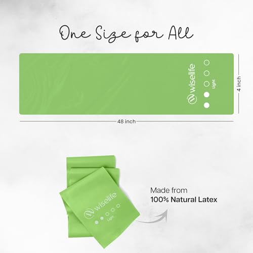Image of Wiselife Professional Latex Resistance Thera Band - (Set of 3) | 48x4 inch |100% Natural | for Warm-Up, Stretching, Cardio, Strength Training, Home Fitness, Exercise, Gym Workout,& Yoga