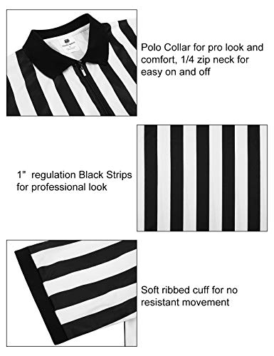 image for FitsT4 Sports FitsT4 Men's Black & White Stripe Referee Jersey Shirts/