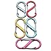 Zonfer 10pcs S uncino Arrampicata all-in-One Mini moschettone Portachiavi Esterno Doppio Anello Portachiavi Modulo Ciclo 8 Camping Viaggio (Colore Casuale)