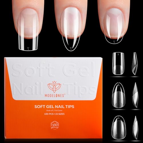 Image of Modelones Almond & Square & Round Nail Tip, Multi-type 3 Styles Gel Tips
