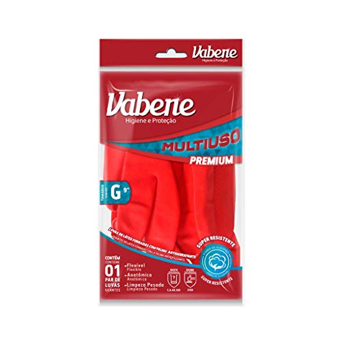 Vabene Luva Multiuso Limp.Pesada Premium Vermelha Tam.G