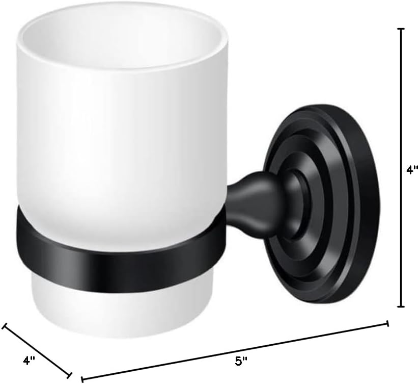 Deltana R2013 3-3/4" Tumbler/Toothbrush Holder with Solid Brass Mount from The, Paint Black