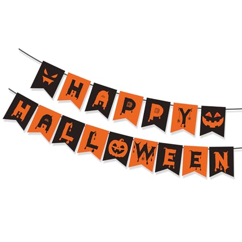Halloween Decors Happy Halloween Banners Halloweens Party Decors for Outdoor Indoor Trick or Treats Backdrop Garland Halloween D