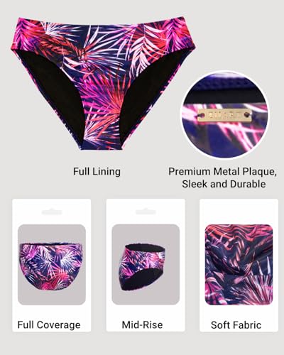 Image of Daci Women's Mid-Rise Full-Coverage Bikini Bottom | Mid-rise bikini bottom with full rear coverage in 82% nylon and 18% spandex for comfortable swimming and beachwear