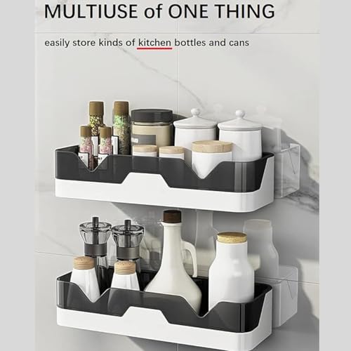 Image of TASMAX Bathroom Wall Shelf, Self-Adhesive, 2 Shelves, Premium Plastic Soap Holder