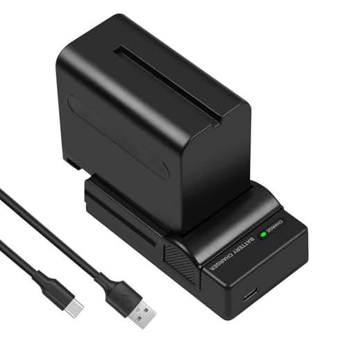 iPrize Batterie NP-F970 8400mAh et Chargeur Compatible avec Sony NP-F550 F570 F750 F770 F930 F950 F960 F970
