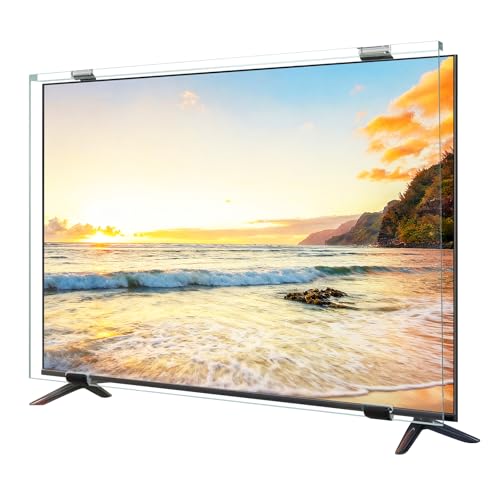 Qoosea Protector de Pantalla de TV 43 Pulgadas, Transparente HD Acrílico Panel Protector de Televisión para Soporte de Solo/Doble Punto, Panel Acrílico para TV Protección Reduce Arañazos