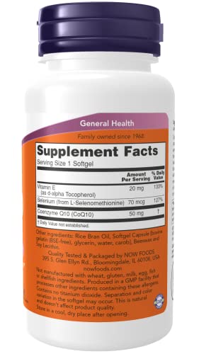 Now Foods Coq10 50Mg + Vit E, 100 Gels, 2 Pack #TOP2