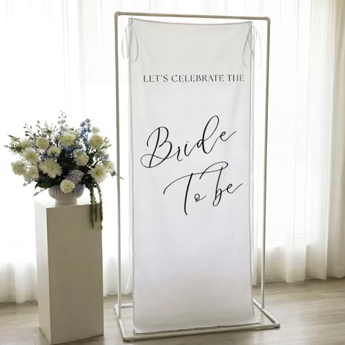 Yousoontic Bride to Be Linen Rustic Bridal Shower Welcome Banner Plain Ceremony Banner with Satin Ribbon and Retaining Clip for Ceremony Arch Reception Backdrop