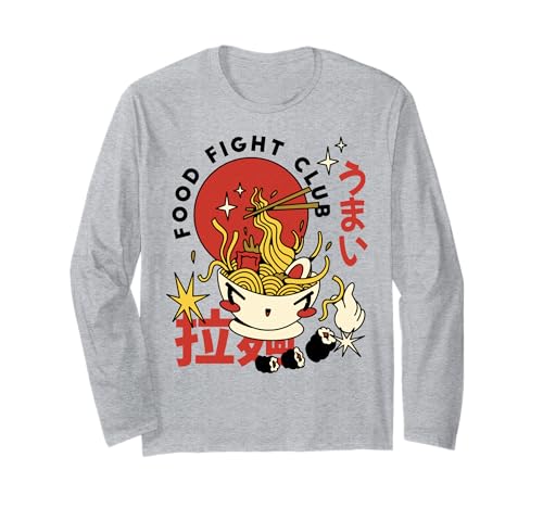 Kawaii Ramen Japón Anime "Food Fight Club" Vintage Manga Art Manga Larga