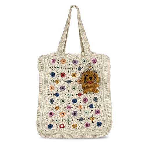 Image of The Sak Lanie Market Tote Purse - Hand Crochet Women's Handbag for Everyday & Travel - Large Tote With Shoulder Bag Straps